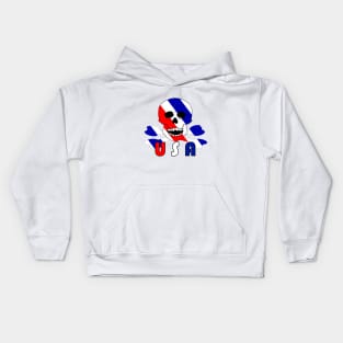 USA Skull And Bones For The Fourth Of July Kids Hoodie